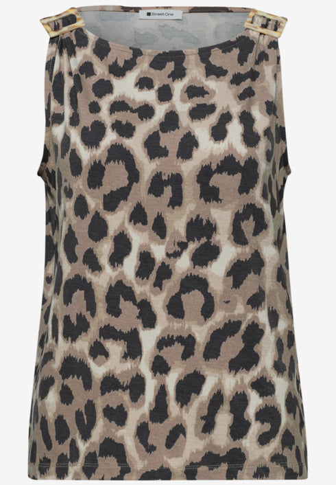 Street One Top mit Rundhals und Schulterdetail