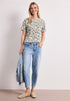 Street One T-Shirt im Ausbrenner-Look mit Leo-Print 325470