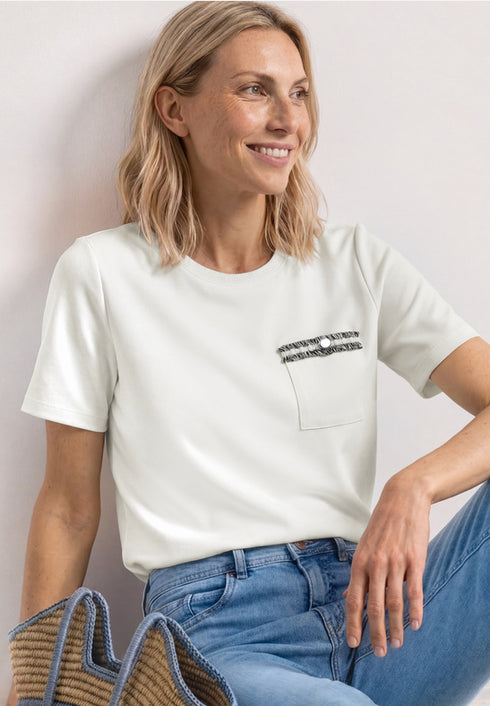 Street One - Shirt with deco tape at pocket - 325603