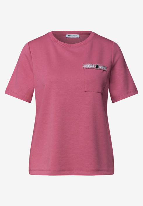 Street One - Shirt with deco tape at pocket - 325603