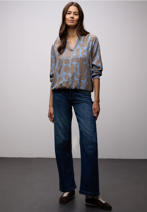 Street One Splitneck blouse with tape detail