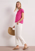 Street One Blusenshirt mit Split Neck und Smokdetail
