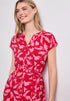 Street One Midi-Kleid mit Split Neck und Print