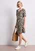 Street One Knielanges Kleid mit Split Neck und Print 144911