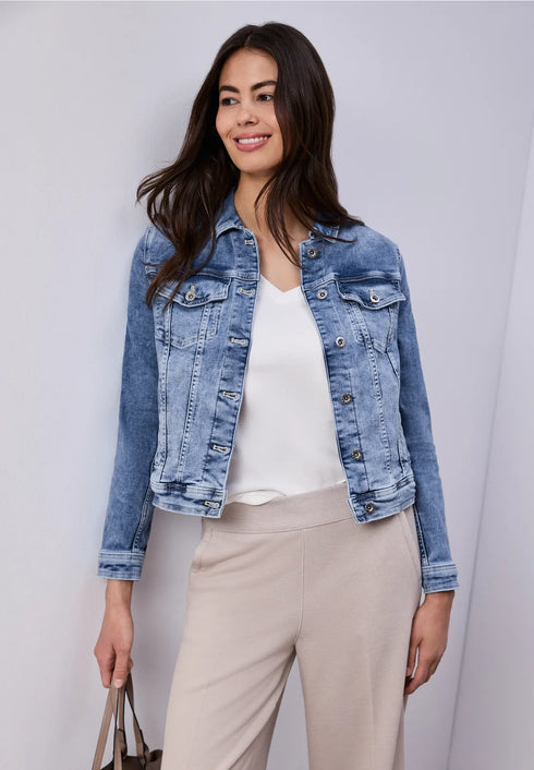 Street One Jeansjacke mit Brusttaschen und Knöpfen
