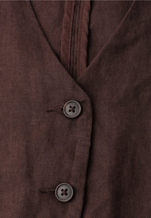 Street One Weste mit V-Neck und Knöpfen aus Leinen