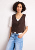 Street One Weste mit V-Neck und Knöpfen aus Leinen
