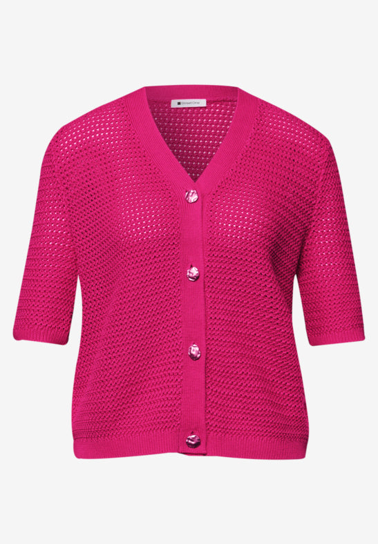 Street One Kurzarm Cardigan mit V-Neck und Struktur