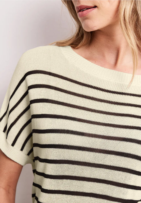 Street One sleeveless Pullover mit Boatneck und Streifen