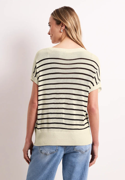 Street One sleeveless Pullover mit Boatneck und Streifen