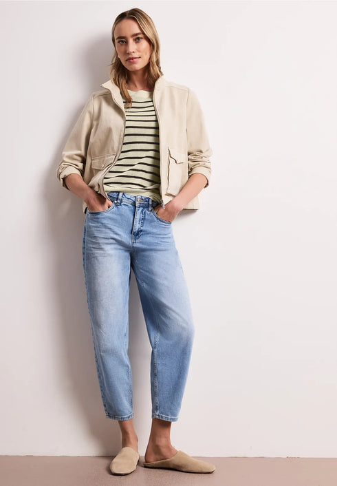 Street One sleeveless Pullover mit Boatneck und Streifen