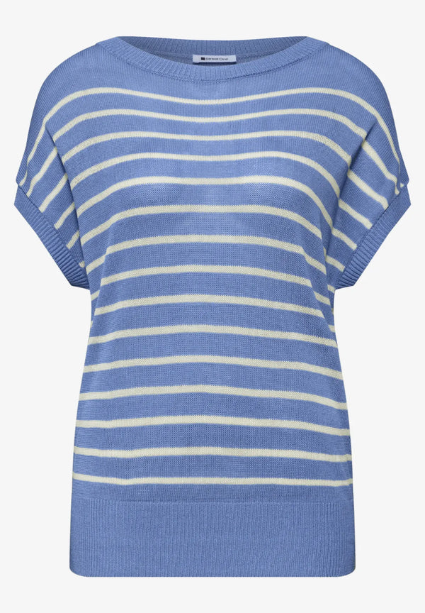 Street One sleeveless Pullover mit Boatneck und Streifen
