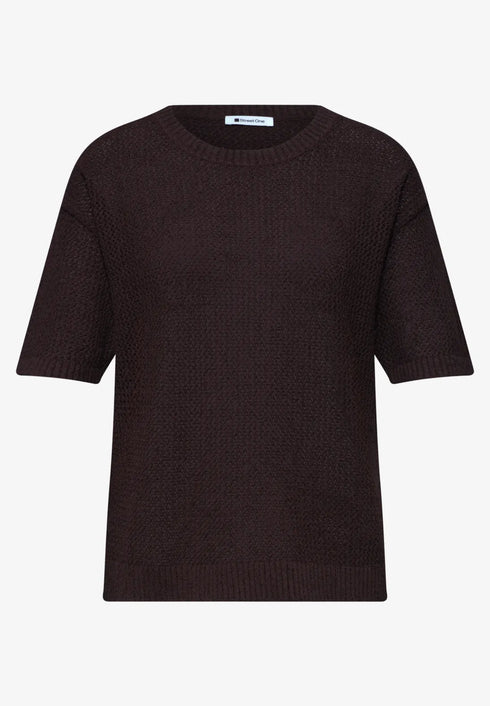 Street One Kurzarm Pullover mit Mesh-Struktur