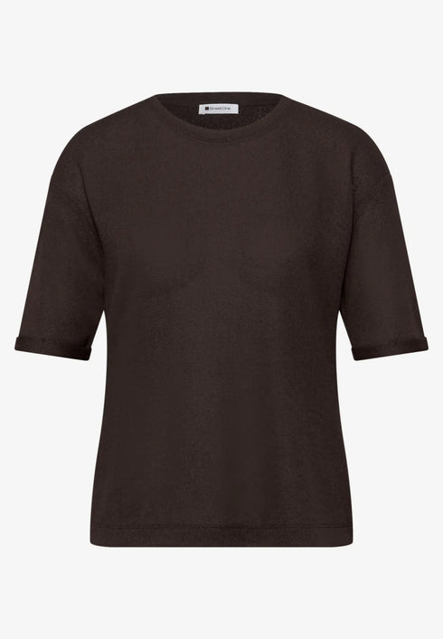 Street One T-Shirt mit Rundhals im Strick-Look