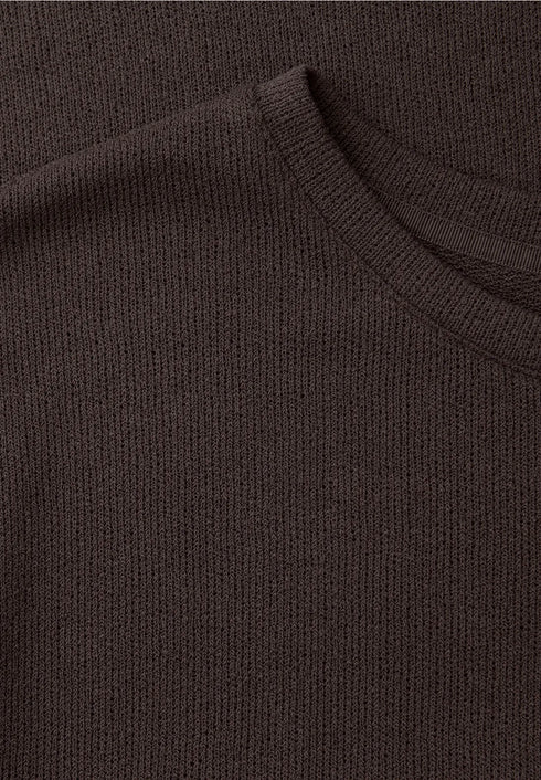 Street One T-Shirt mit Rundhals im Strick-Look