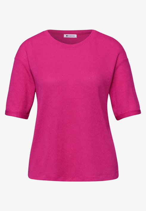 Street One T-Shirt mit Rundhals im Strick-Look