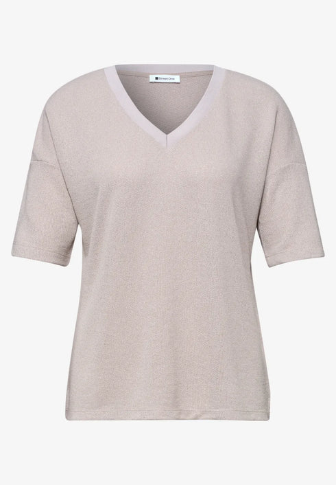 Street One T-Shirt im Strick-Look mit V-Neck