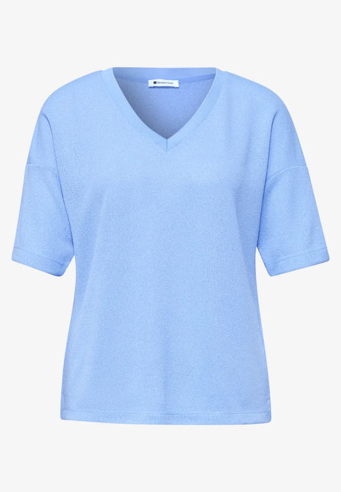 Street One T-Shirt im Strick-Look mit V-Neck