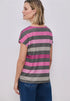 Street One T-Shirt mit gerundetem V-Neck und Streifen