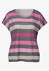 Street One T-Shirt mit gerundetem V-Neck und Streifen