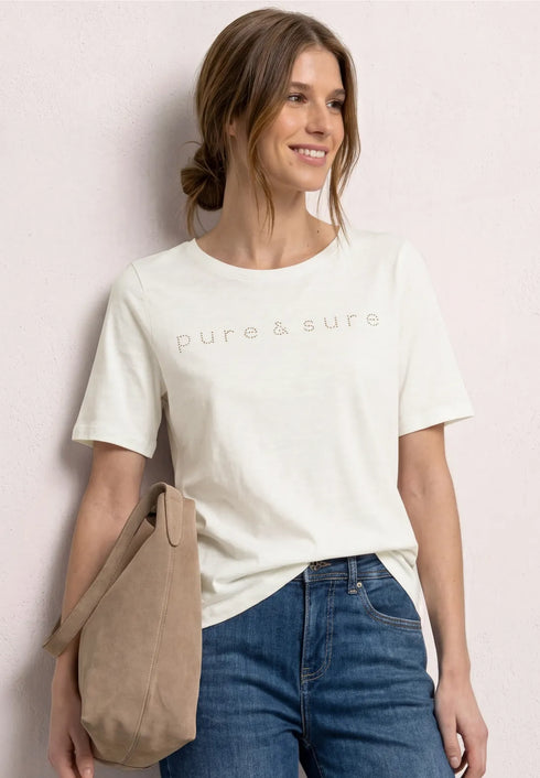 Street One T-Shirt mit Rundhals und Schmucksteinen