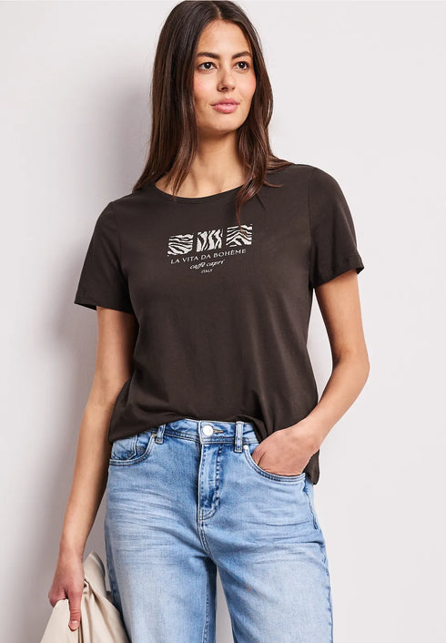 Street One Basic T-Shirt mit Rundhals und Print