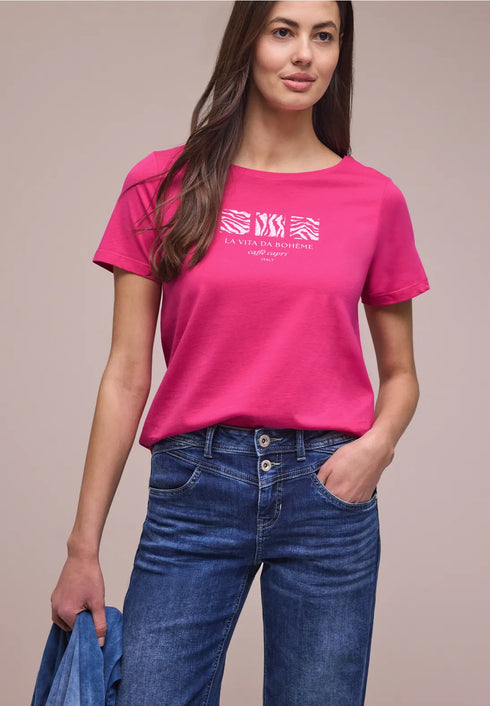 Street One Basic T-Shirt mit Rundhals und Print
