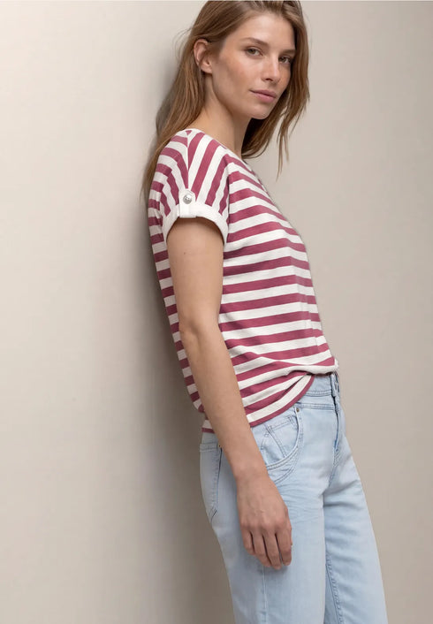 Street One Basic T-shirt with deco buttons