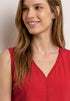 Street One Top mit V-Neck und Crochet-Tape