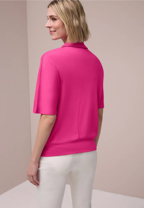 Street One Dropped Shoulder Poloshirt mit Elastikbund