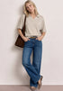 Street One Dropped Shoulder Poloshirt mit Elastikbund