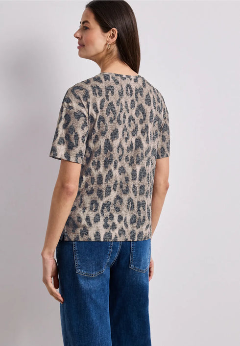 Street One Shirt im Ausbrenner-Look mit Leo Print