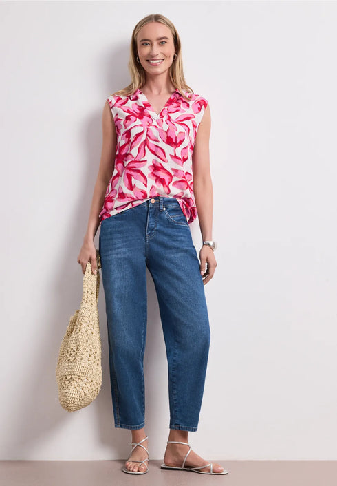 Street One Top mit Kragen und Strukturmix 325290
