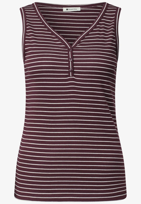 Street One Top mit V-Neck und Streifen 325398