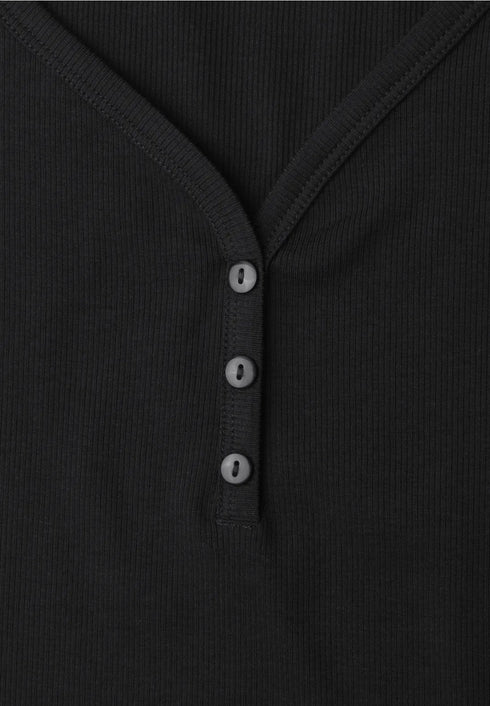 Street One Top in Rippstruktur mit V-Neck 325400
