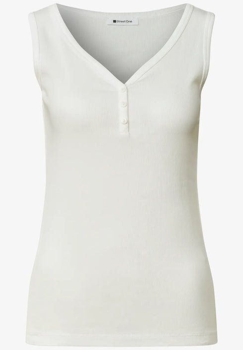 Street One Top in Rippstruktur mit V-Neck 325400