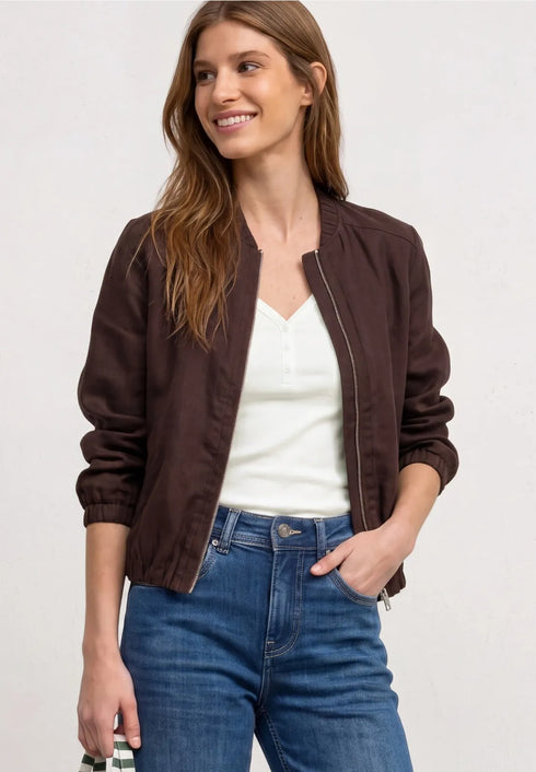 Street One Top in Rippstruktur mit V-Neck 325400
