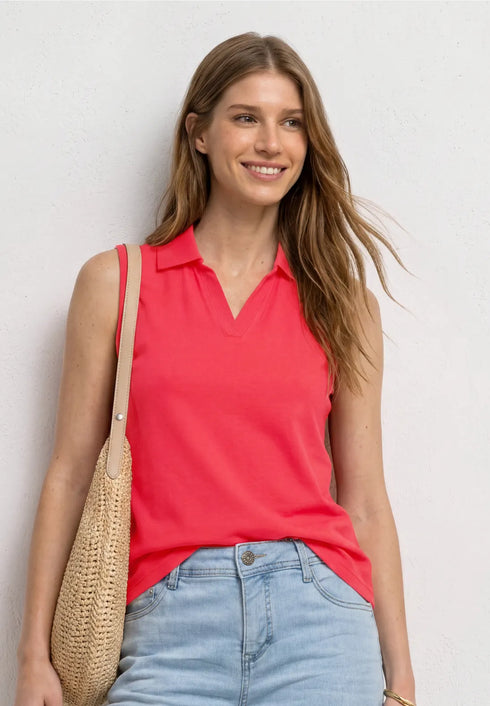 Street One Top in Rippstruktur mit Polokragen 325402