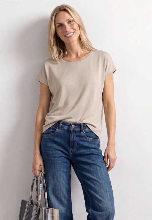 Street One Dropped Shoulder Shirt mit Rundhals 325406