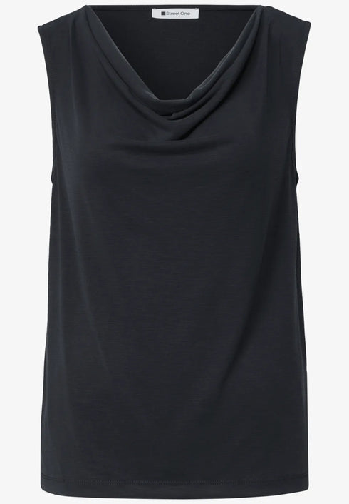 Street One Silk-Look Top mit Wasserfall-Ausschnitt