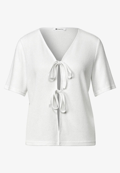 Street One short knit look jacket w.string 325455