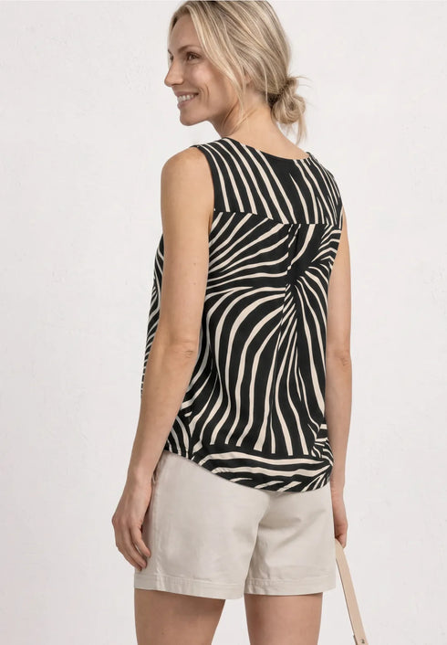 Street One Top mit V-Neck und Elastiksaum 325459