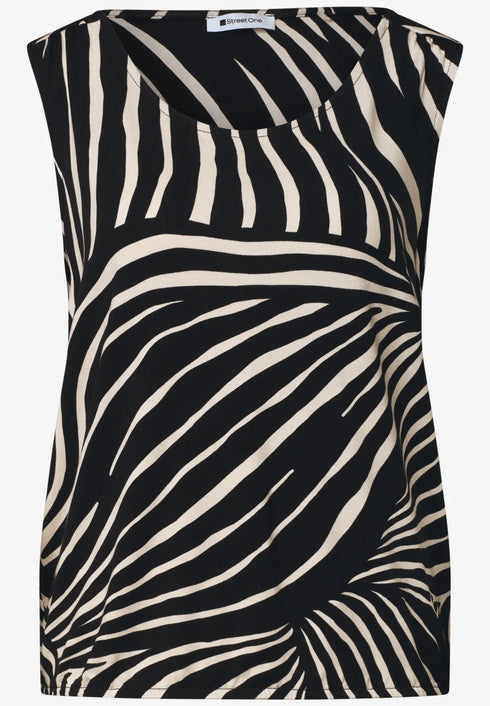 Street One Top mit V-Neck und Elastiksaum 325459