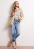 Street One Bluse mit Split Neck aus Leinenmix
