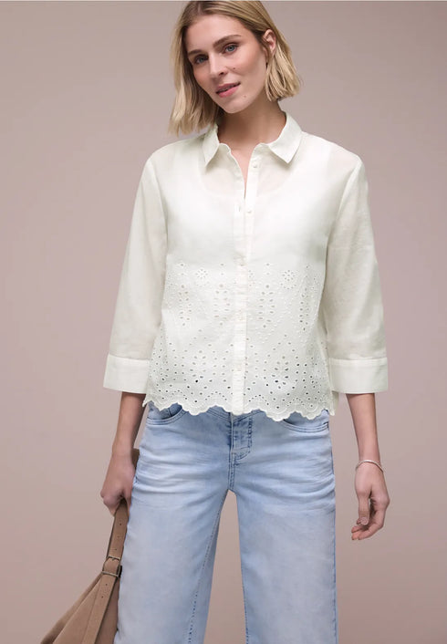 Street One 3/4-Arm Bluse mit Shiffleydetails