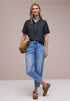 Street One Kurzarm Splitneck Bluse mit Turn-Up