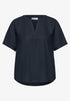 Street One Kurzarm Splitneck Bluse mit Turn-Up
