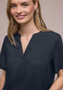 Street One Kurzarm Splitneck Bluse mit Turn-Up