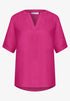 Street One Kurzarm Bluse mit Split Neck in Unifarbe