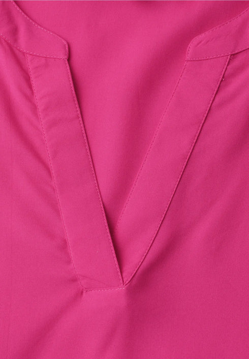 Street One Kurzarm Bluse mit Split Neck in Unifarbe